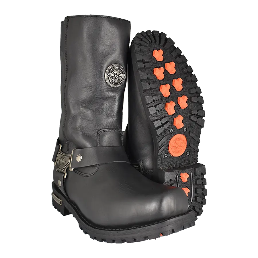 Milwaukee Leather Men's Wide 11" Harness Motorcycle Boots