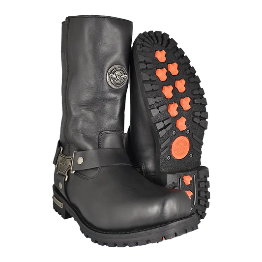 Milwaukee Leather Men's Wide 11" Harness Motorcycle Boots