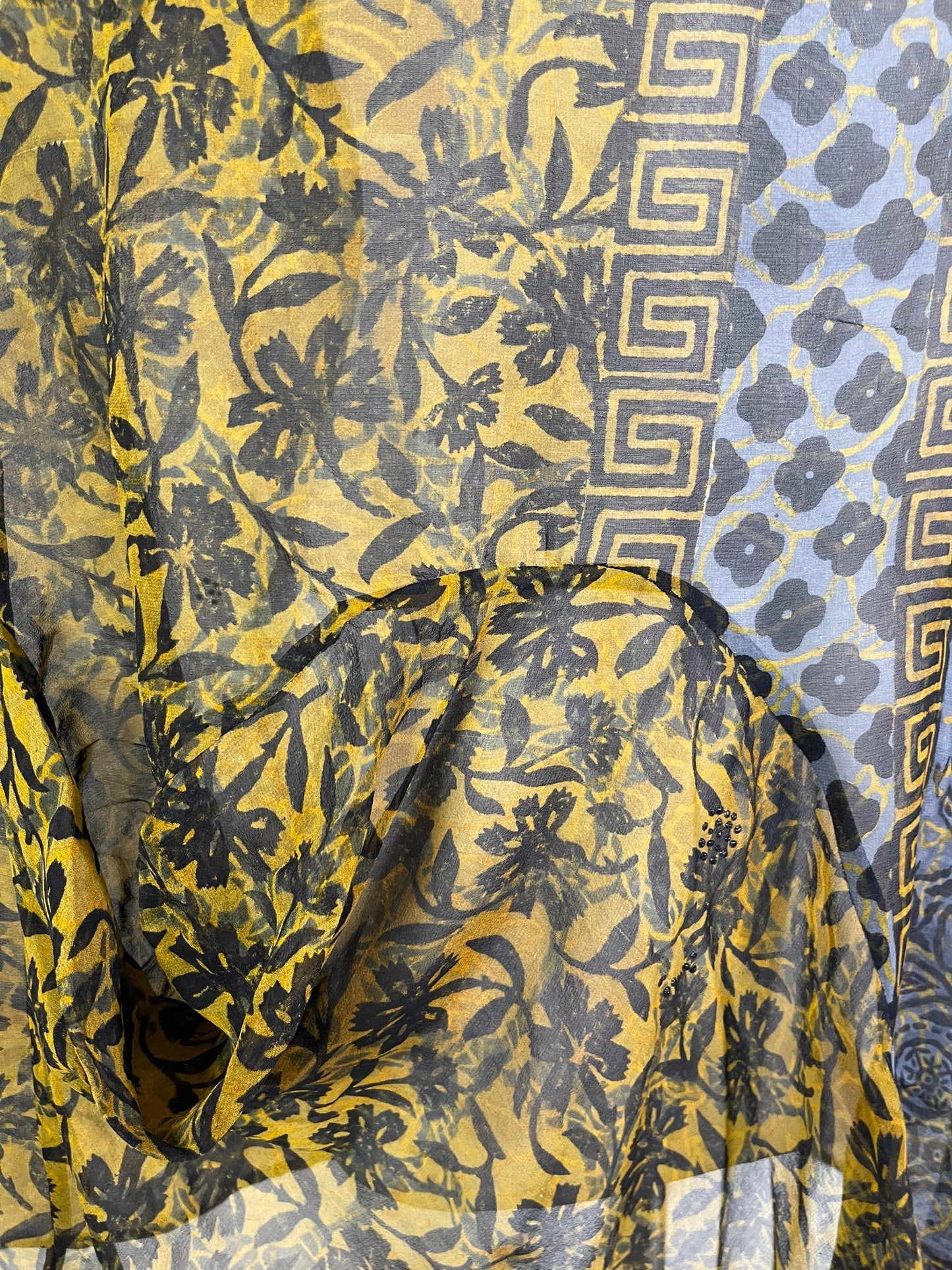 PRG6027 Sheer Avatar Pure Silk Self Pocket Tunic Dress