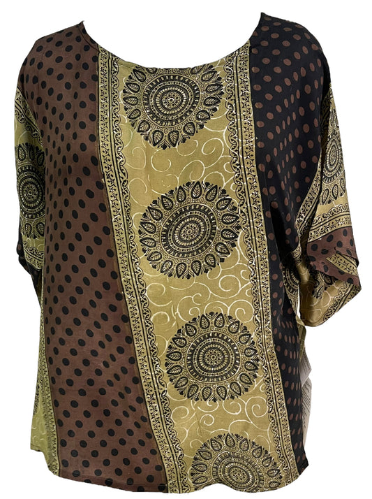 PRC6505 Avatar Pure Silk Side Slit Top