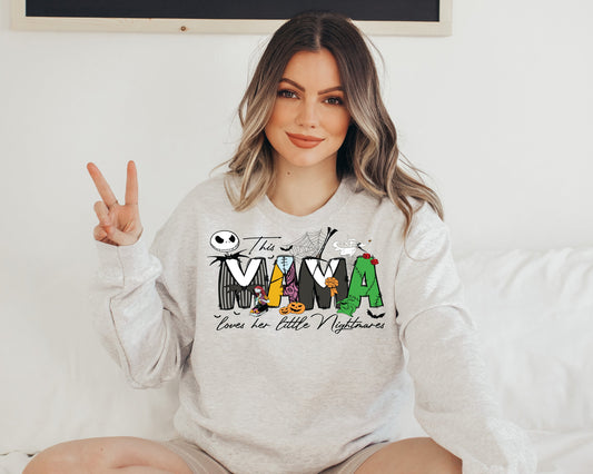 Sweatshirt Crew Hoodie T-Shirt Christmas MaMa Mom Loves The little Nightmares