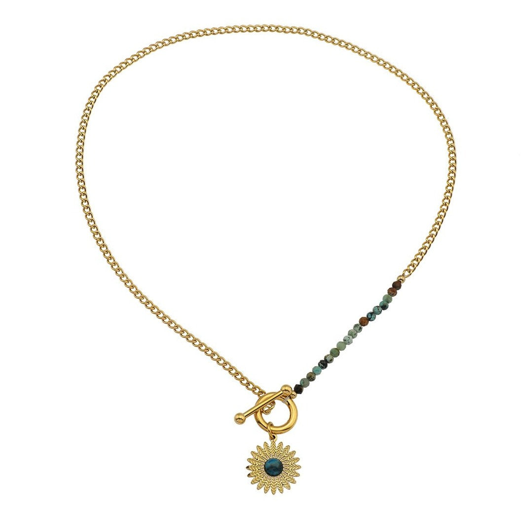 McKENZIE - Natural Stone Boho-Chic Gold Necklace