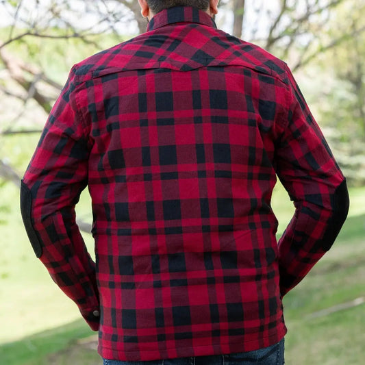 Men's Armored Flannel Biker Shirt with Extra Protection