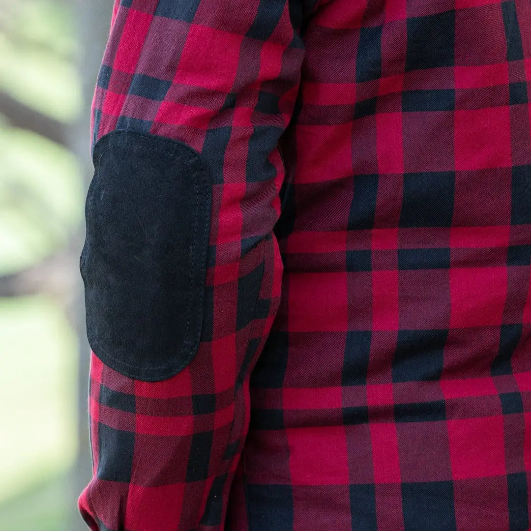 Men's Armored Flannel Biker Shirt with Extra Protection