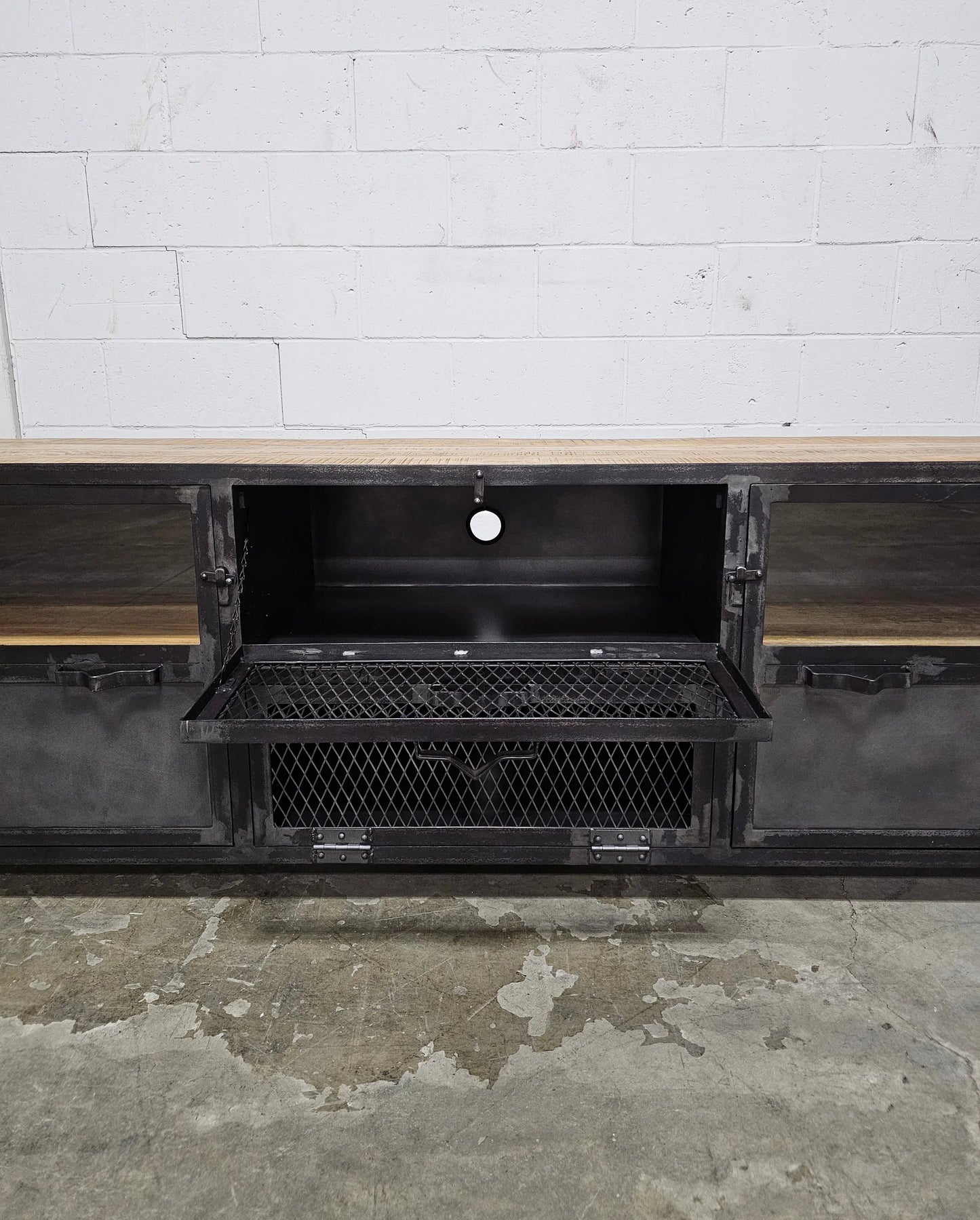 Meuble Télé Ibiza en bois de manguier et acier brut