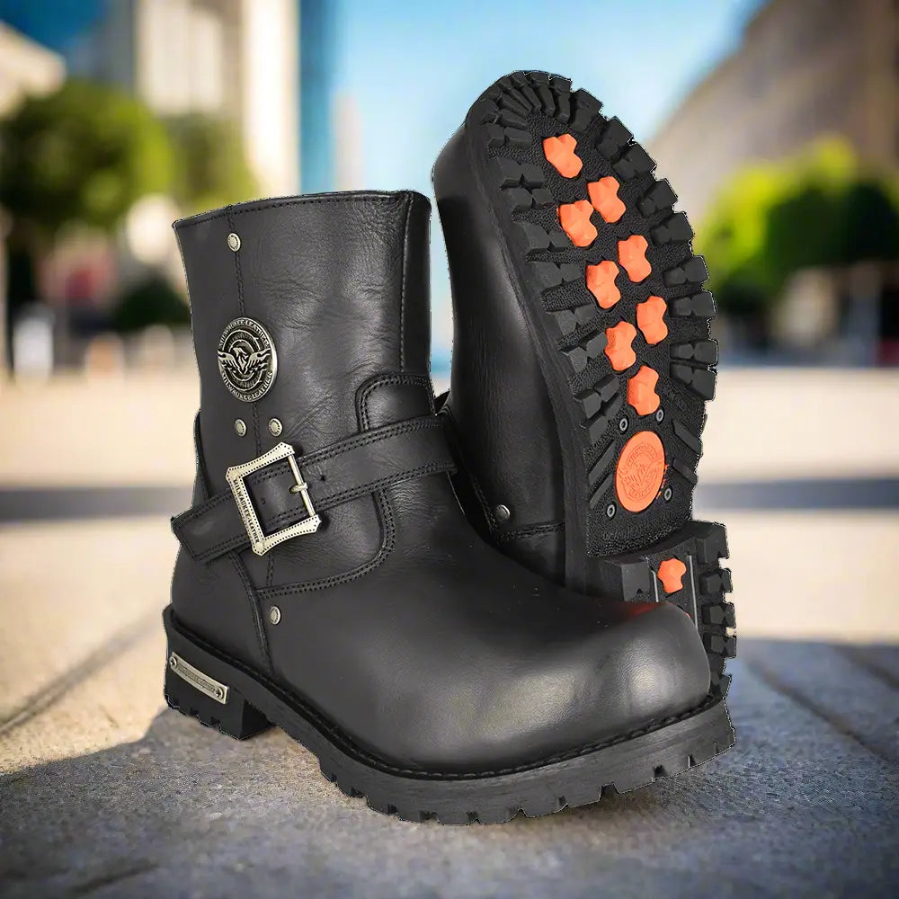 Milwaukee Leather Men's Wide 6" Side Zip Motorcycle Boots