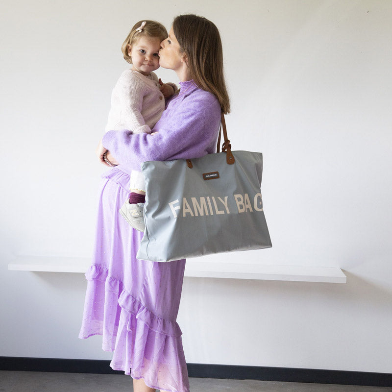 Effortlessly Stylish Grey Family Bag