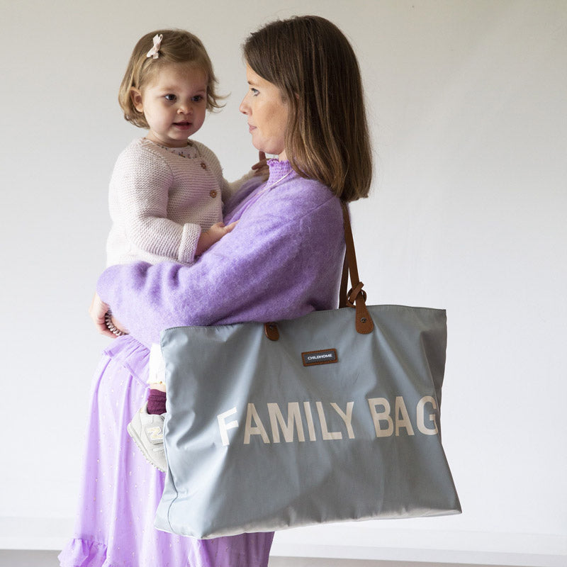 Effortlessly Stylish Grey Family Bag