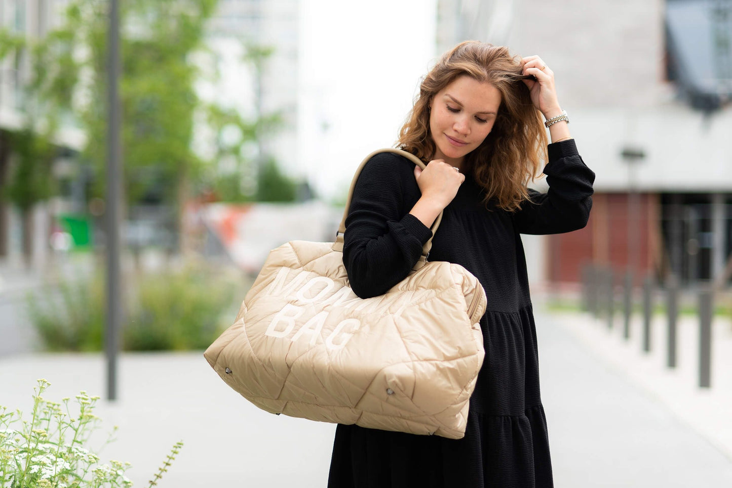 Cloud Comfort Puffer Mommy Bag - Beige