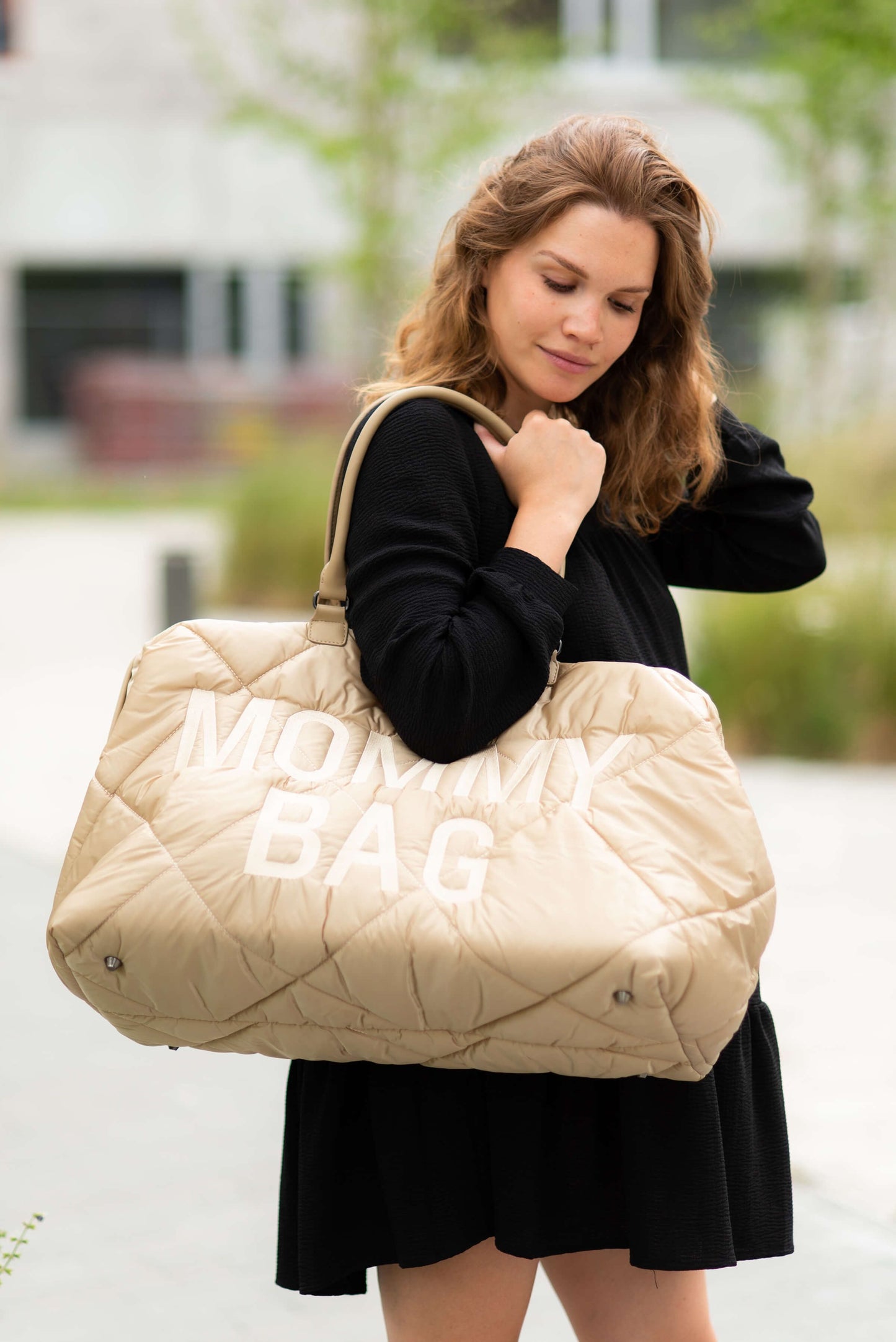 Cloud Comfort Puffer Mommy Bag - Beige