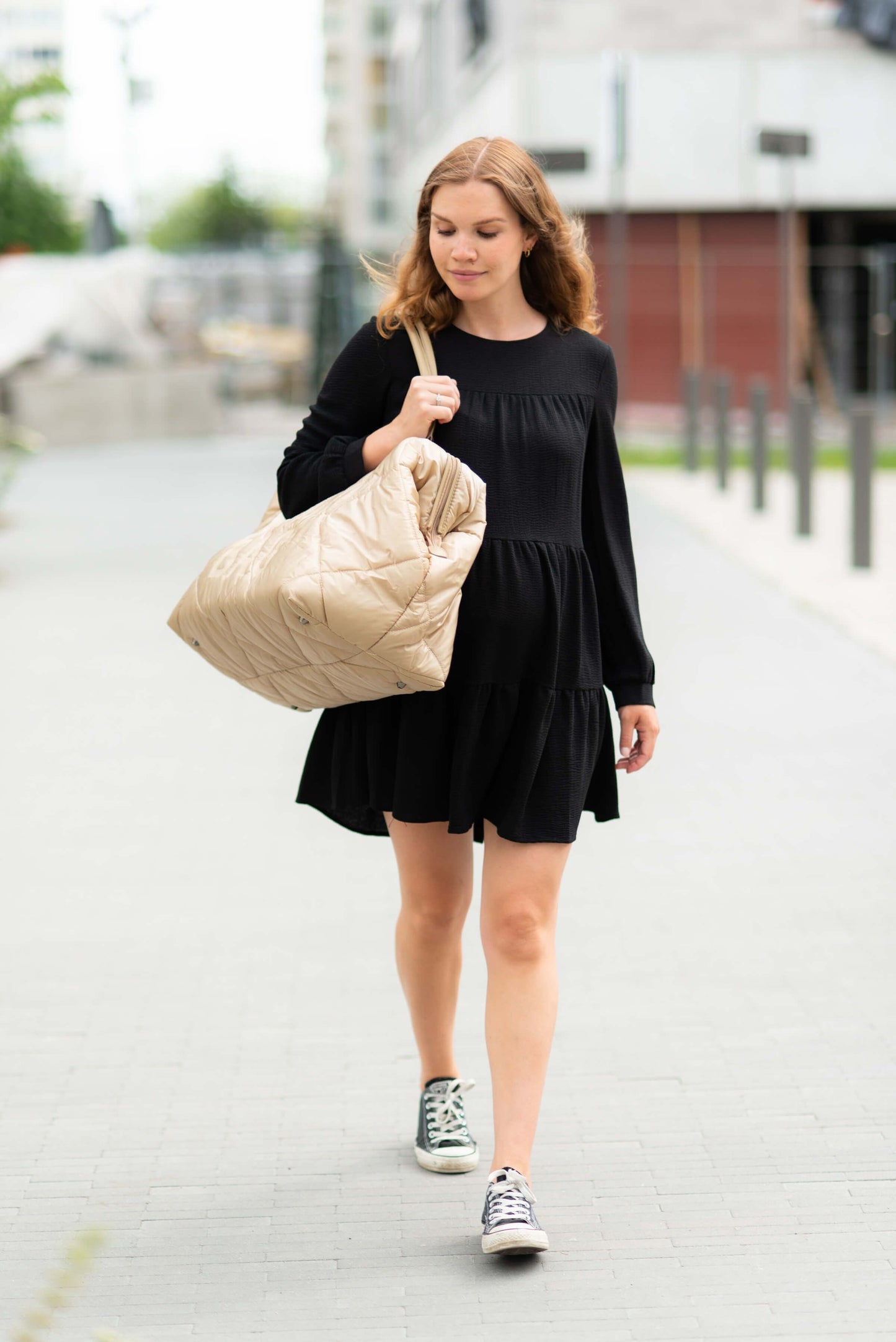 Cloud Comfort Puffer Mommy Bag - Beige