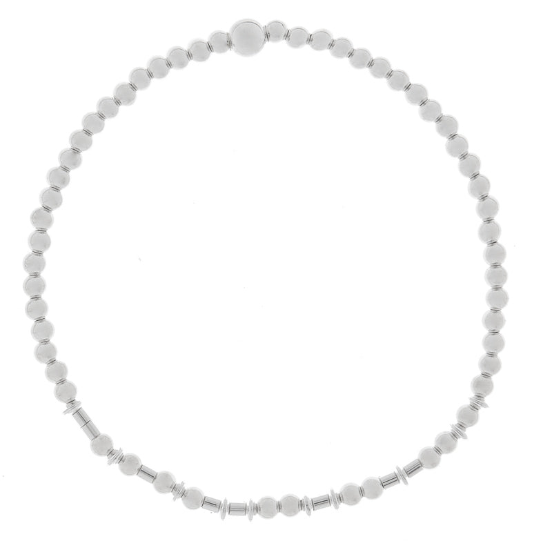 Morse Code Silver Bead Bracelet