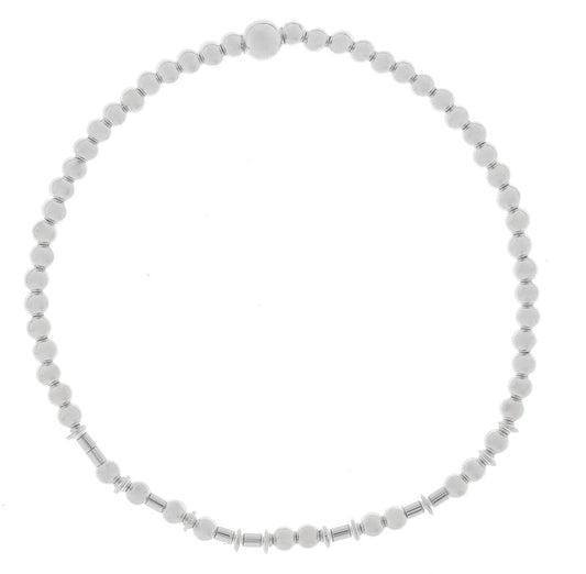 Morse Code Silver Bead Bracelet