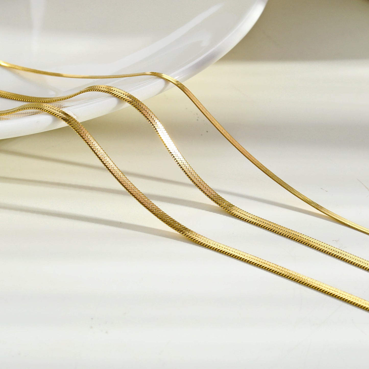 NALA: Snake-Skin Textured Triple Layered Gold Necklace