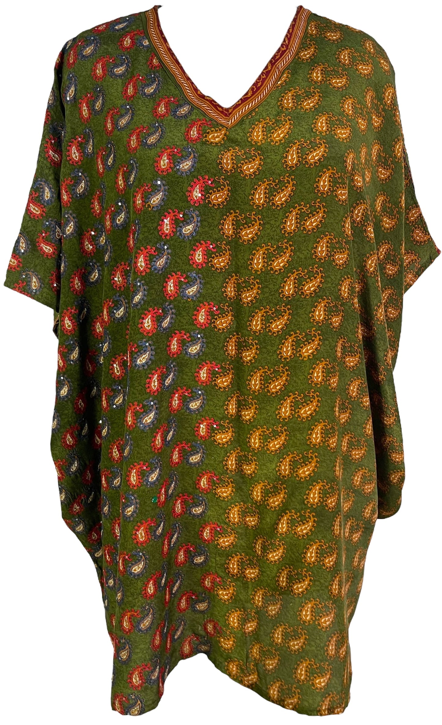 PRC6119 Avatar Pure Silk Short Kaftan Tunic without Slits