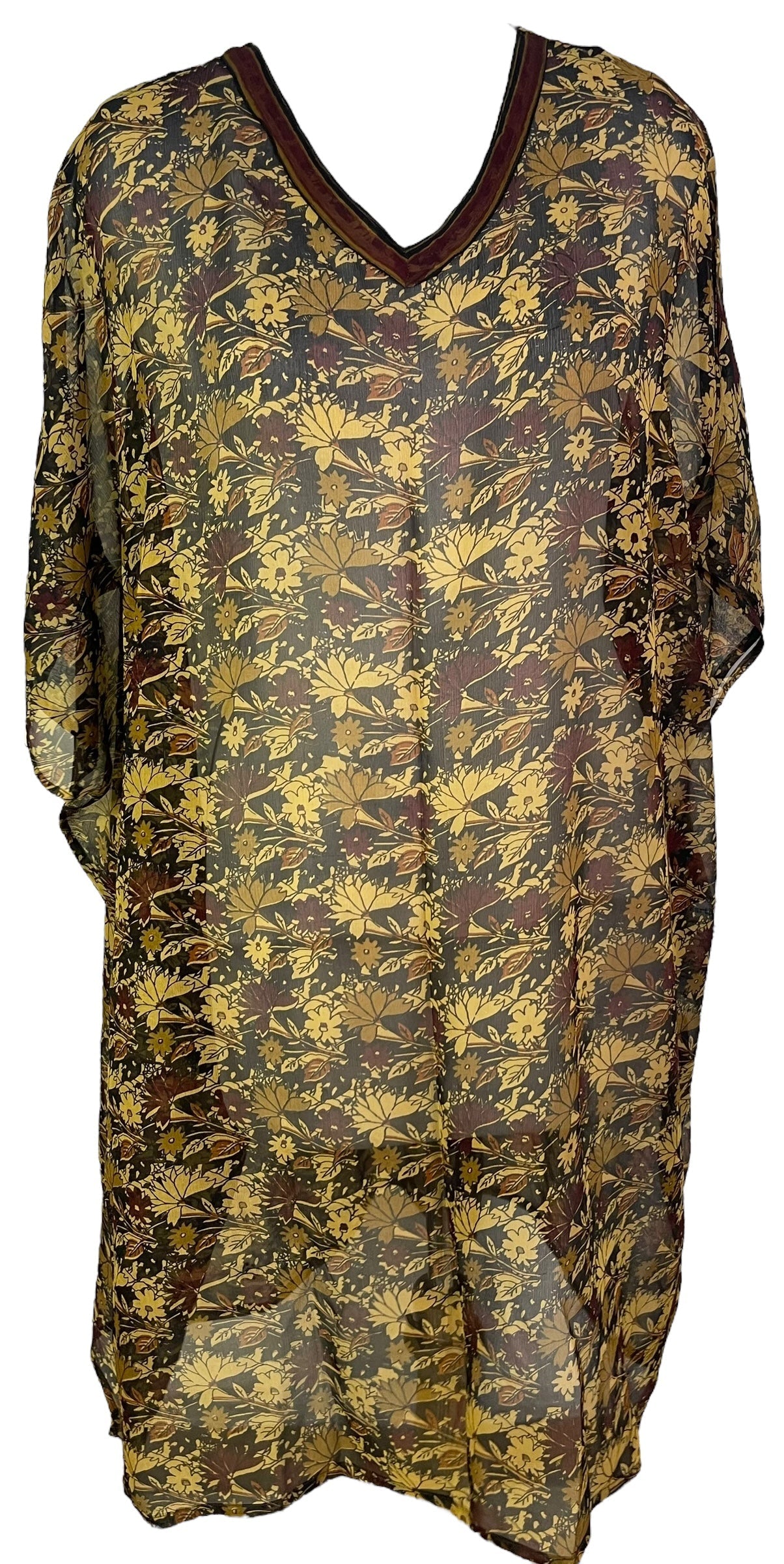 PCH6641 Very Sheer Avatar Pure Silk Midi Length Kaftan