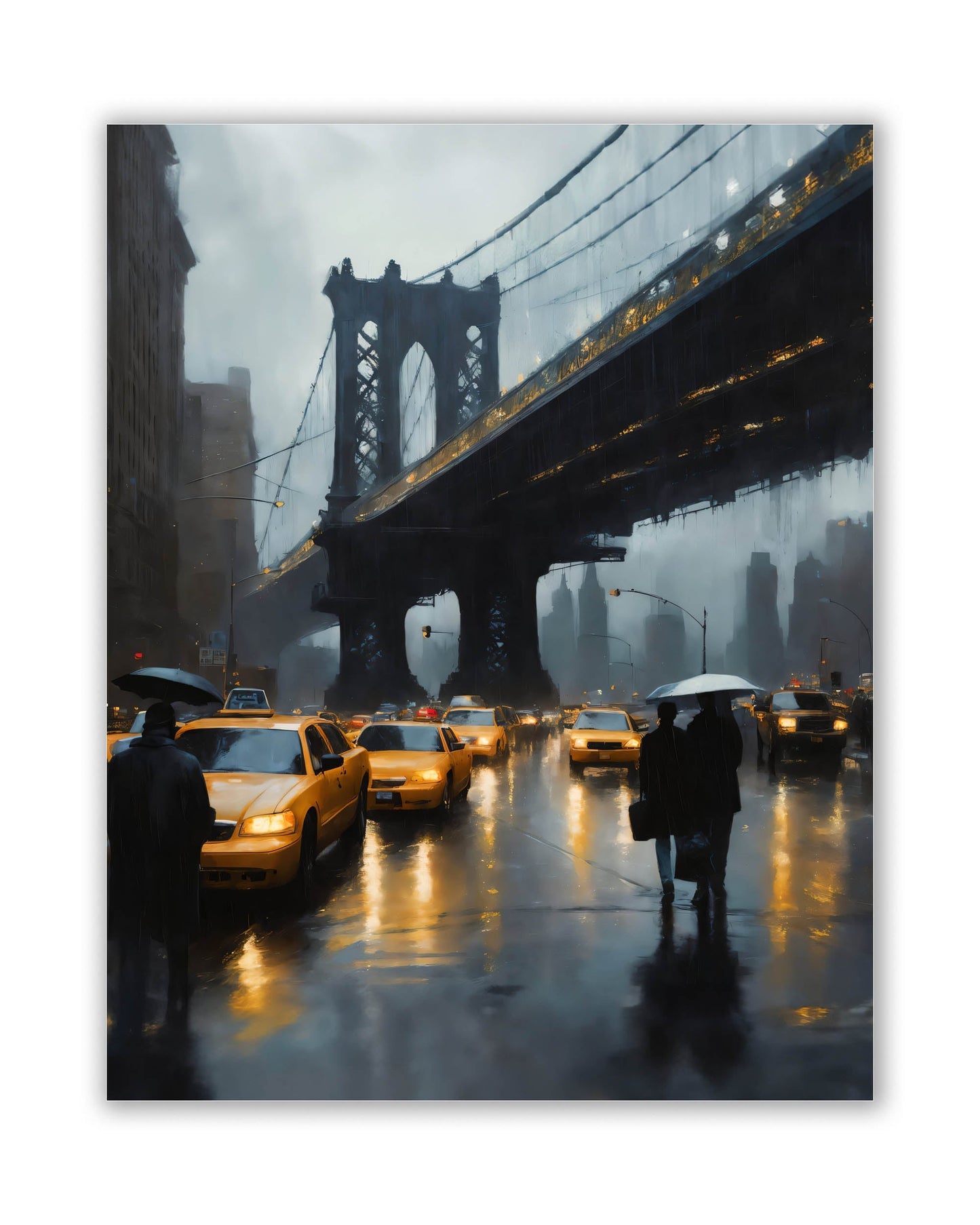 Wall Art-Stylized NYC Bridge Skyline-Canvas Print