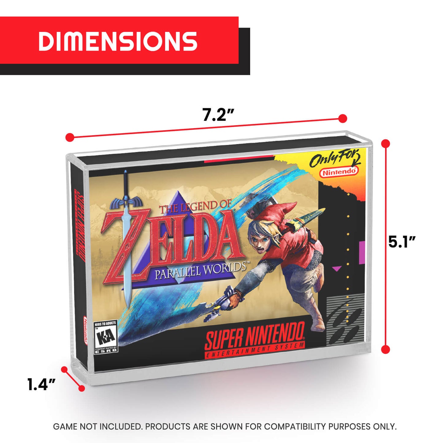 EVORETRO Acrylic Display Protector for SNES Games and N64 Game Box - Pack of 2