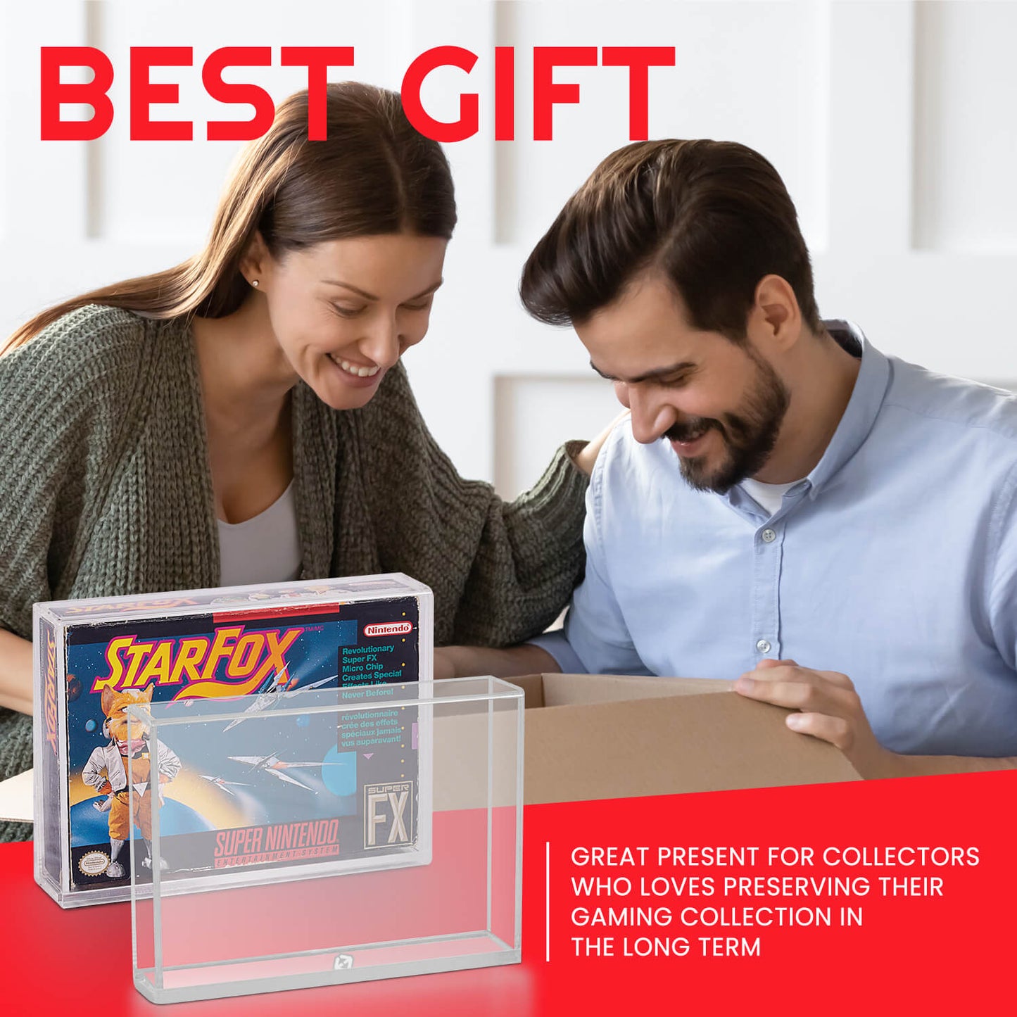 EVORETRO Acrylic Display Protector for SNES Games and N64 Game Box - Pack of 2