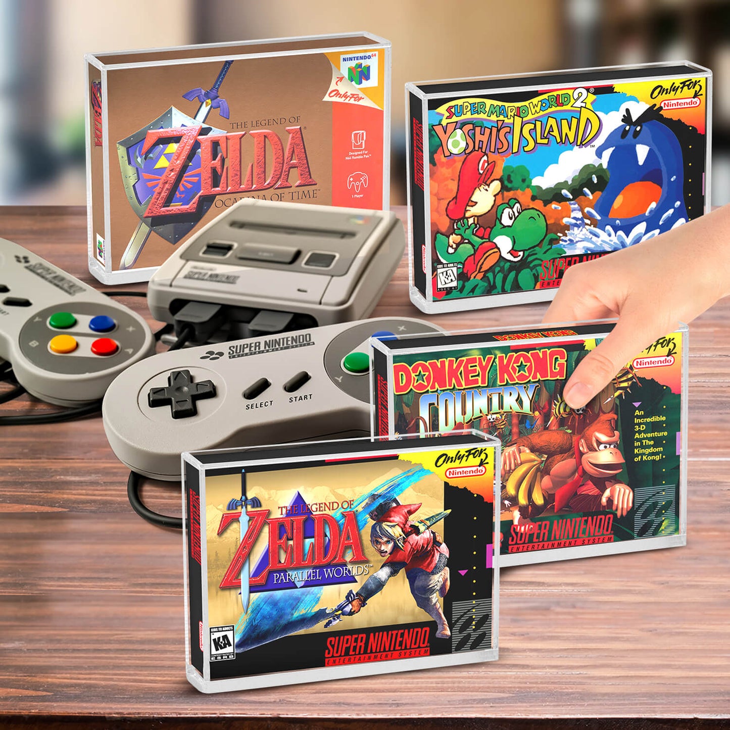 EVORETRO Acrylic Display Protector for SNES Games and N64 Game Box - Pack of 2