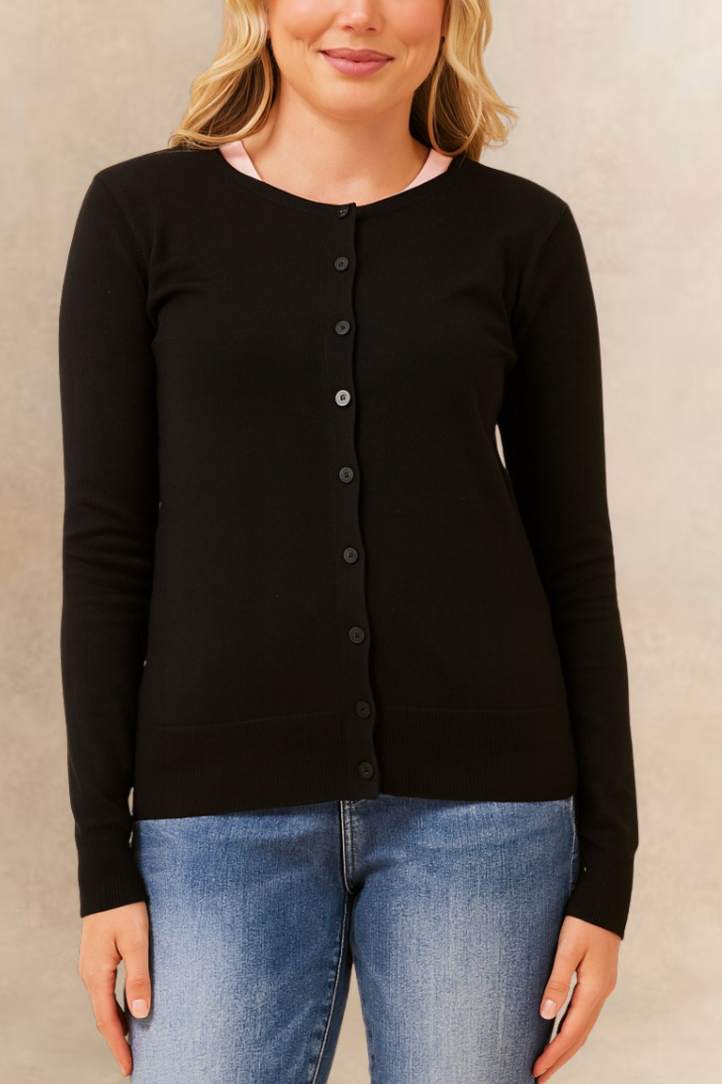 Noelle Lightweight Button-Front Cardigan