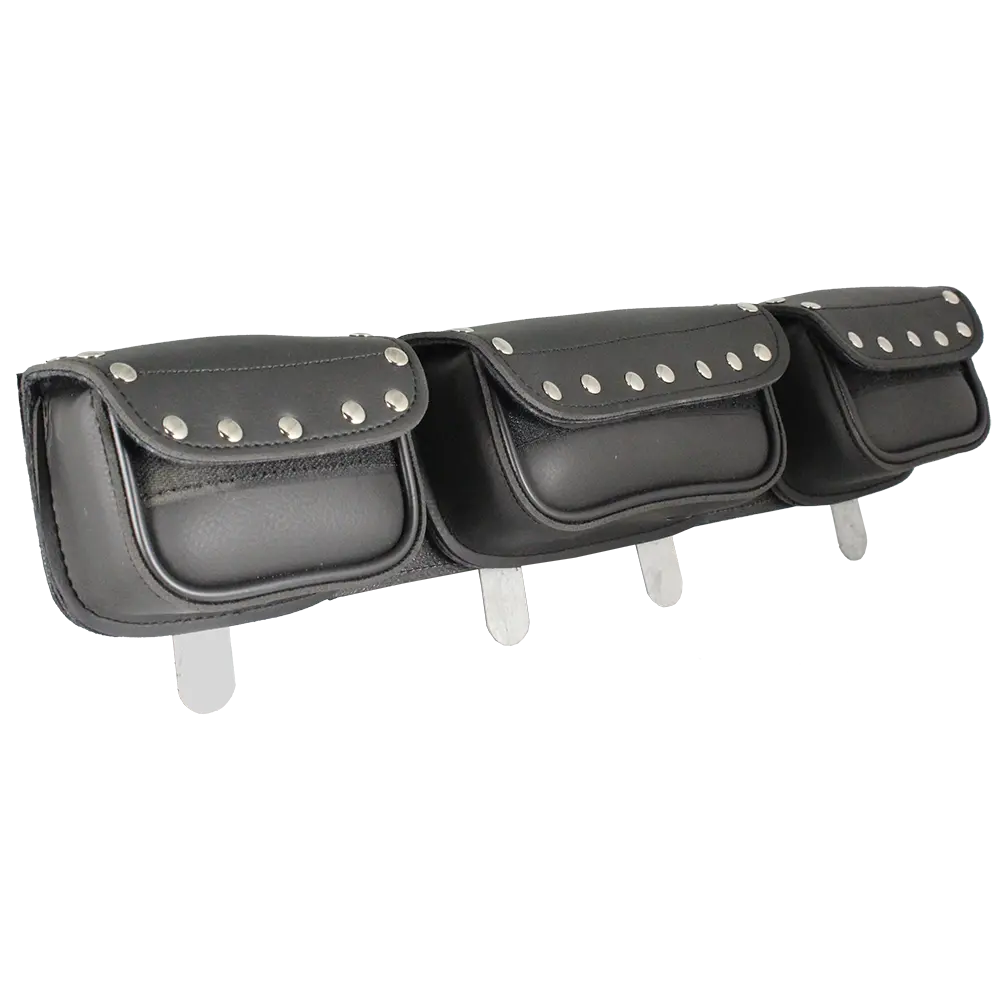 Open Road Chrome Studded Straight PVC Windshield Bag