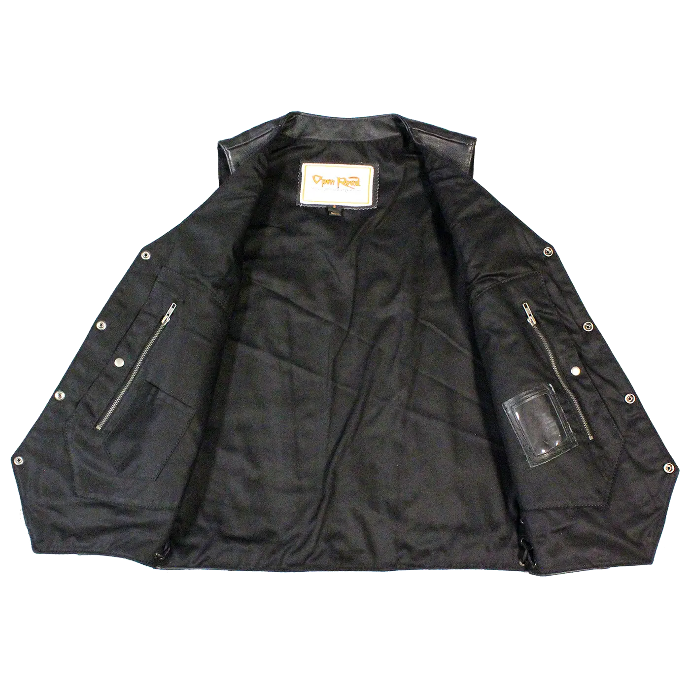 Open Road Men's 10 Pocket Leather Vest