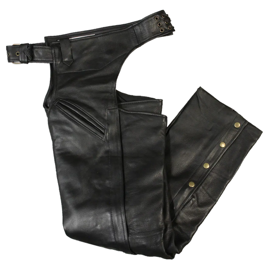 Open Road Men's 2 Pocket Premium Leather Chaps
