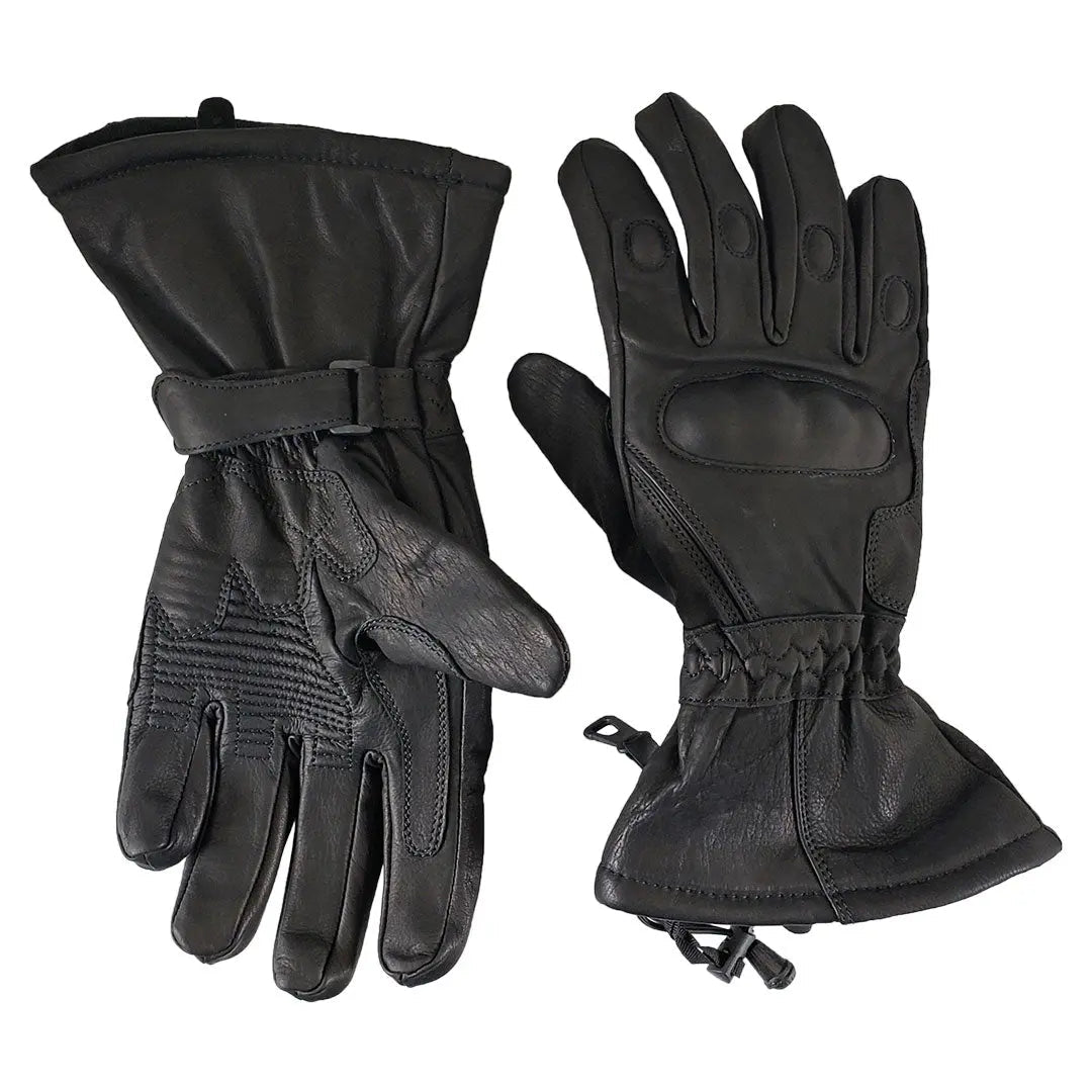 Open Road Men's Armored Gauntlet Leather Motorcycle Gloves