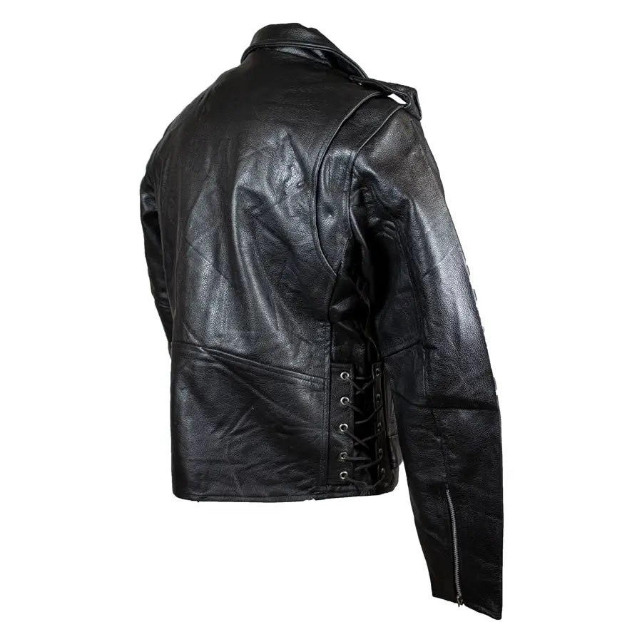 Open Road Men's Classic Leather Motorcycle Jacket