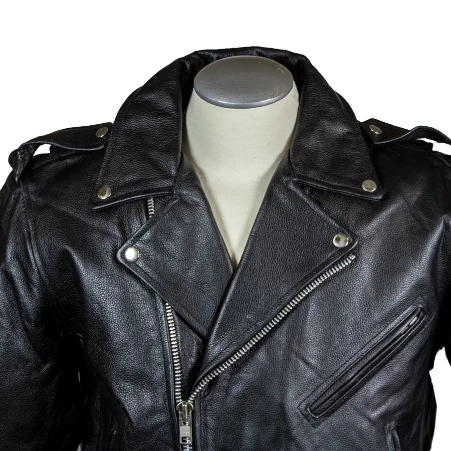 Open Road Men's Classic Leather Motorcycle Jacket