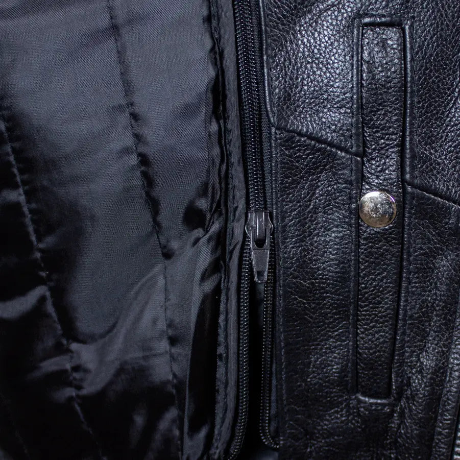 Open Road Men's Classic Leather Motorcycle Jacket