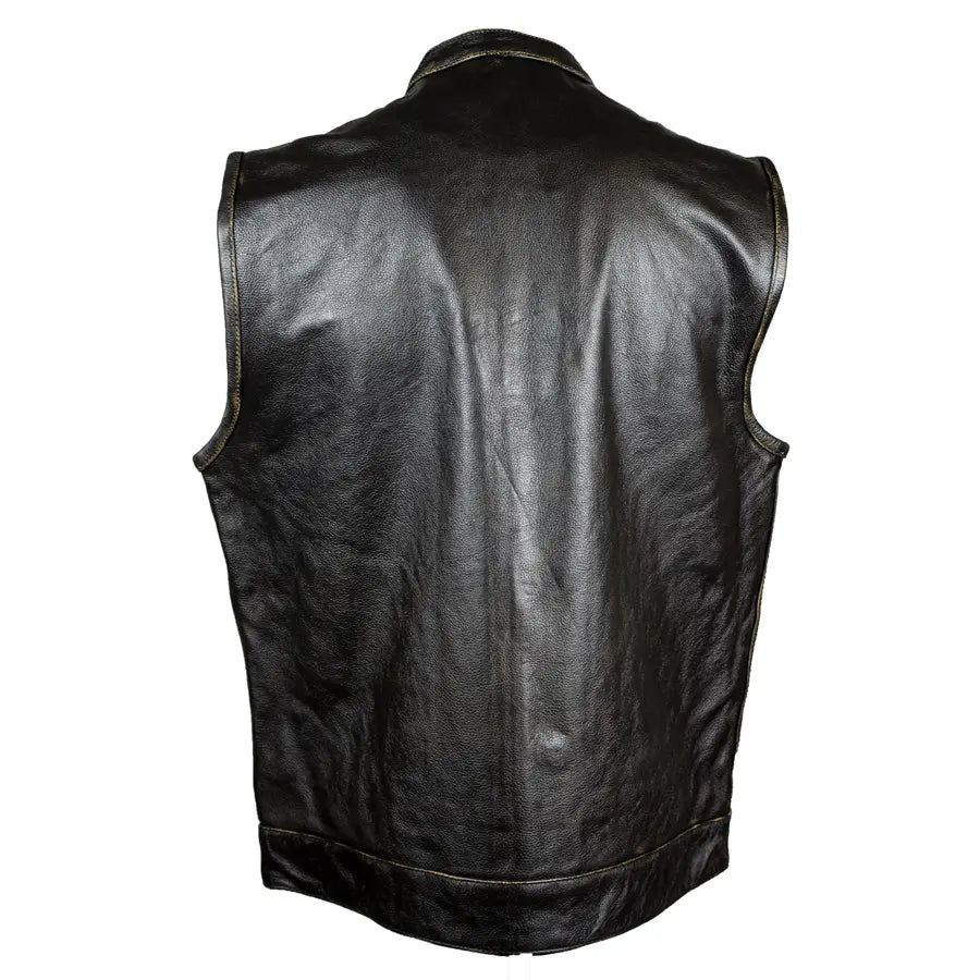 Open Road Men's Distressed Leather Club Vest