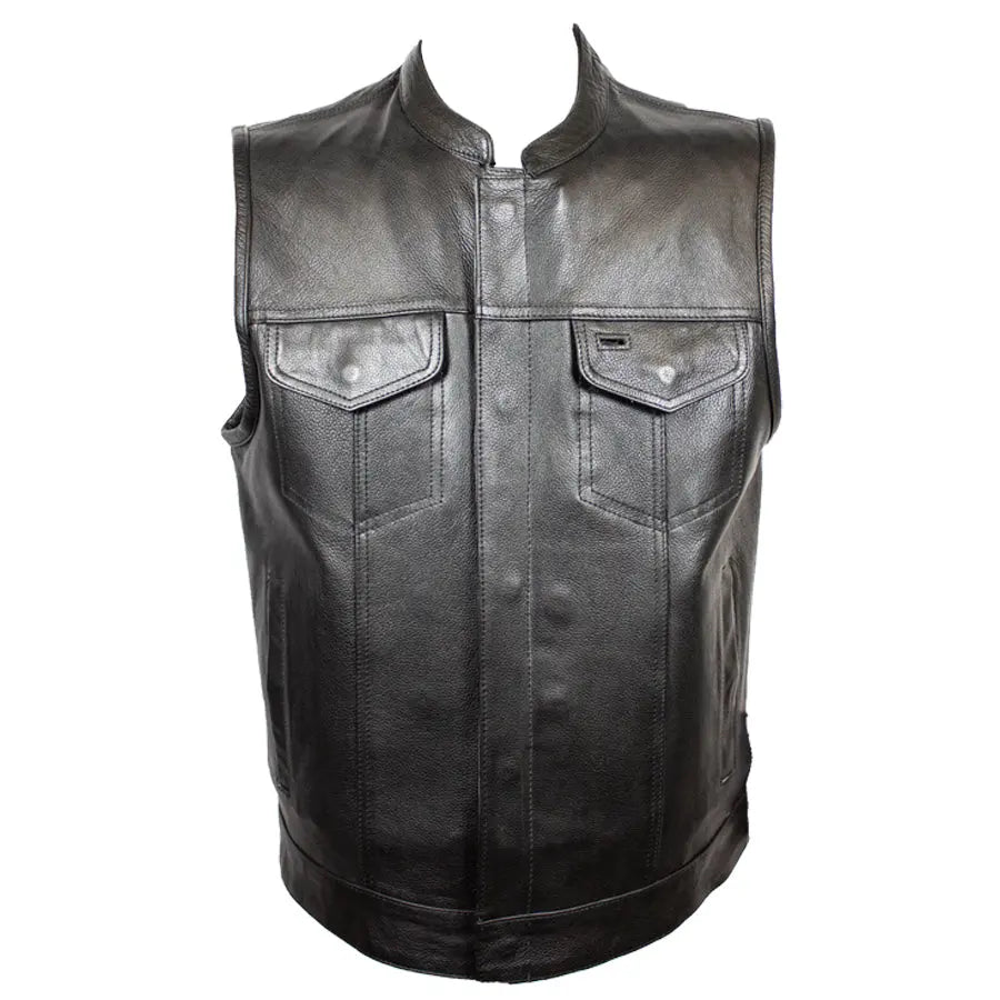 Open Road Men's Flannel Lined Leather Club Vest