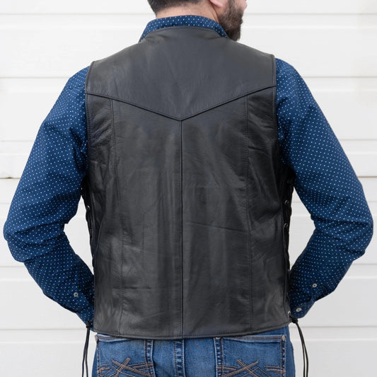 Open Road Men's Lace Side Leather Vest