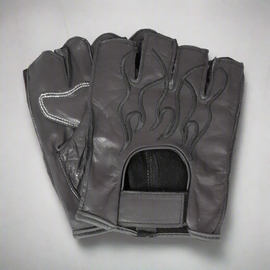 Open Road Men's Leather Fingerless Gloves
