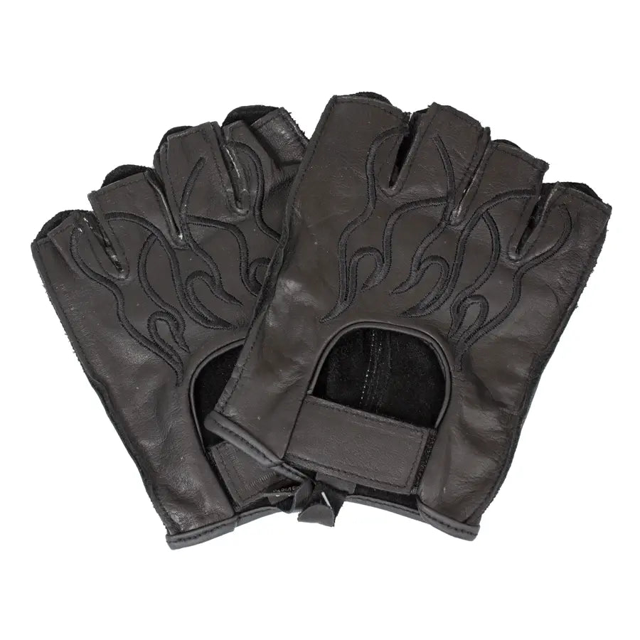Open Road Men's Leather Fingerless Gloves