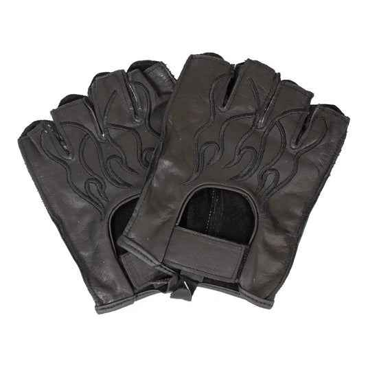 Open Road Men's Leather Fingerless Gloves