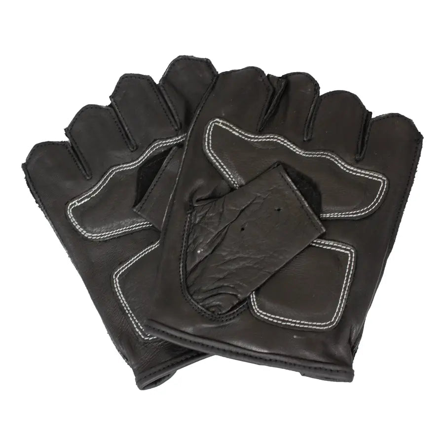Open Road Men's Leather Fingerless Gloves