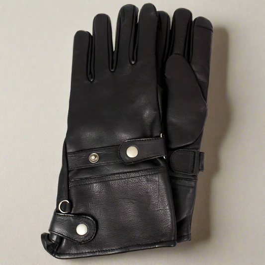 Open Road Men's Leather Gauntlet Riding Gloves