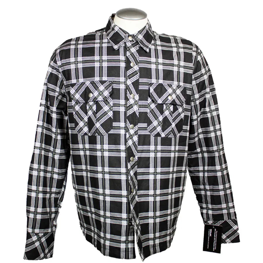 Unik International Men's Plaid Flannel Armored Shirt Jacket