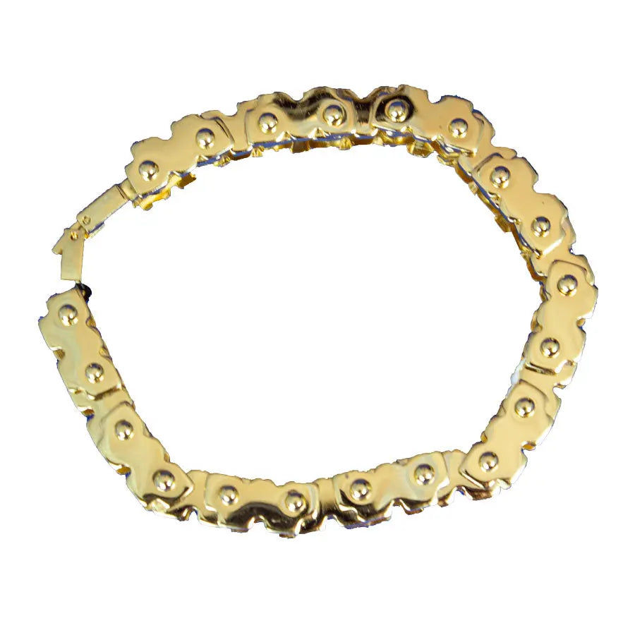 Open Road Men's Stainless Steel Gold Bike Chain Bracelet