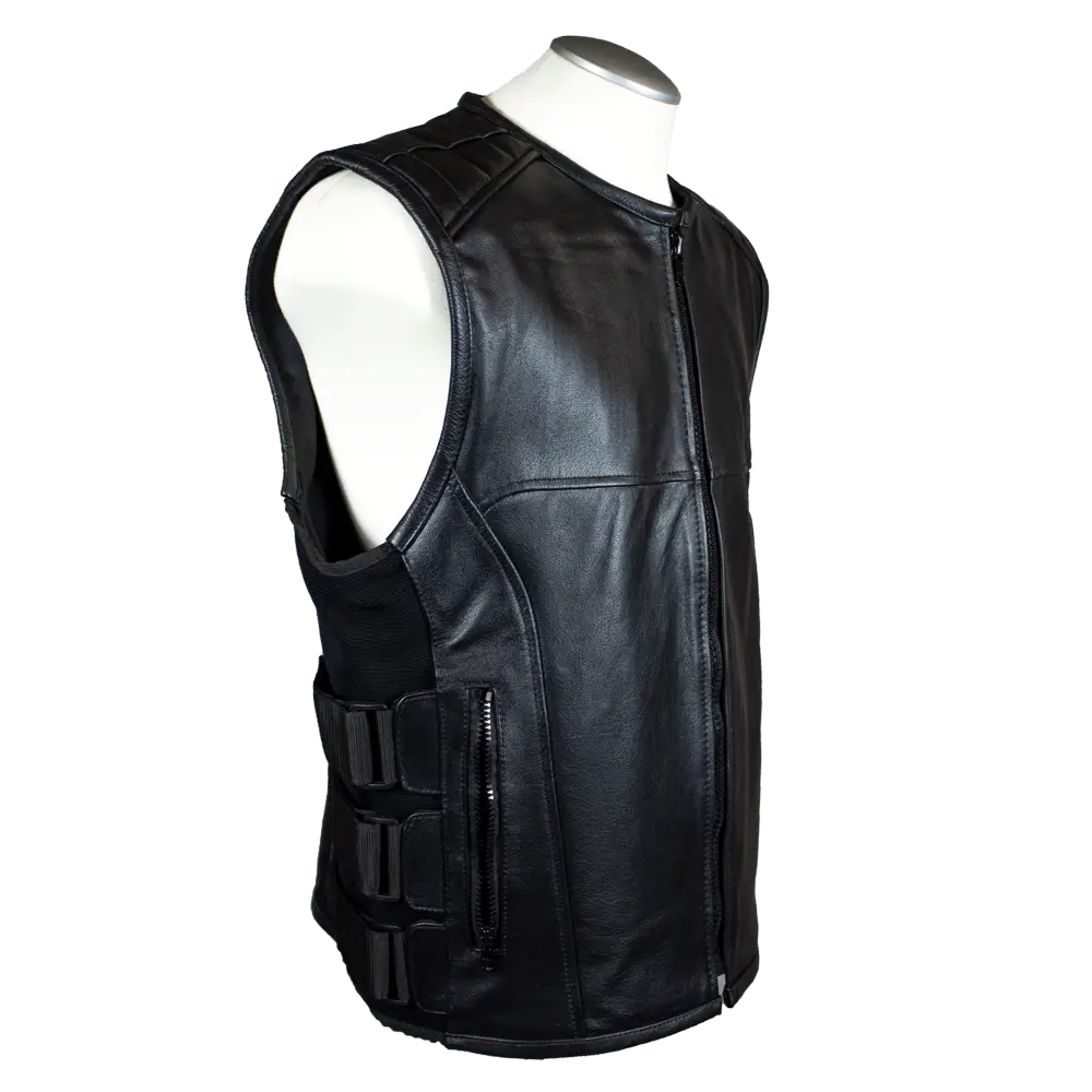 Open Road Men's Zip-Up Tactical Leather Vest