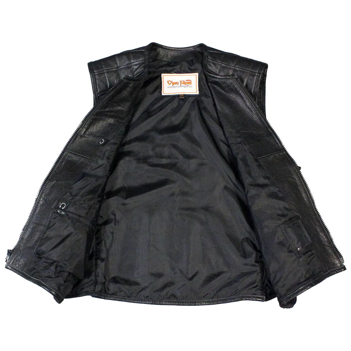 Open Road Men's Zip-Up Tactical Leather Vest