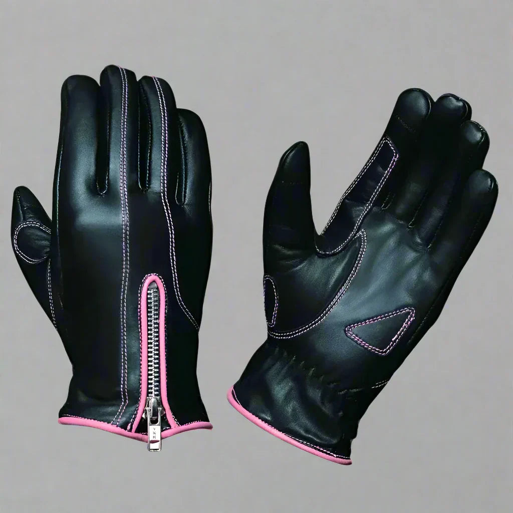 Open Road Women's Leather Motorcycle Gloves