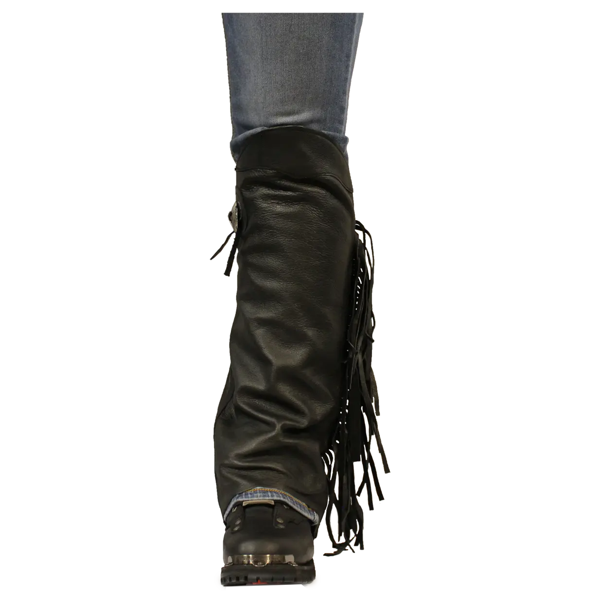 Open Road Women's Side Fringe Leather Half Chaps
