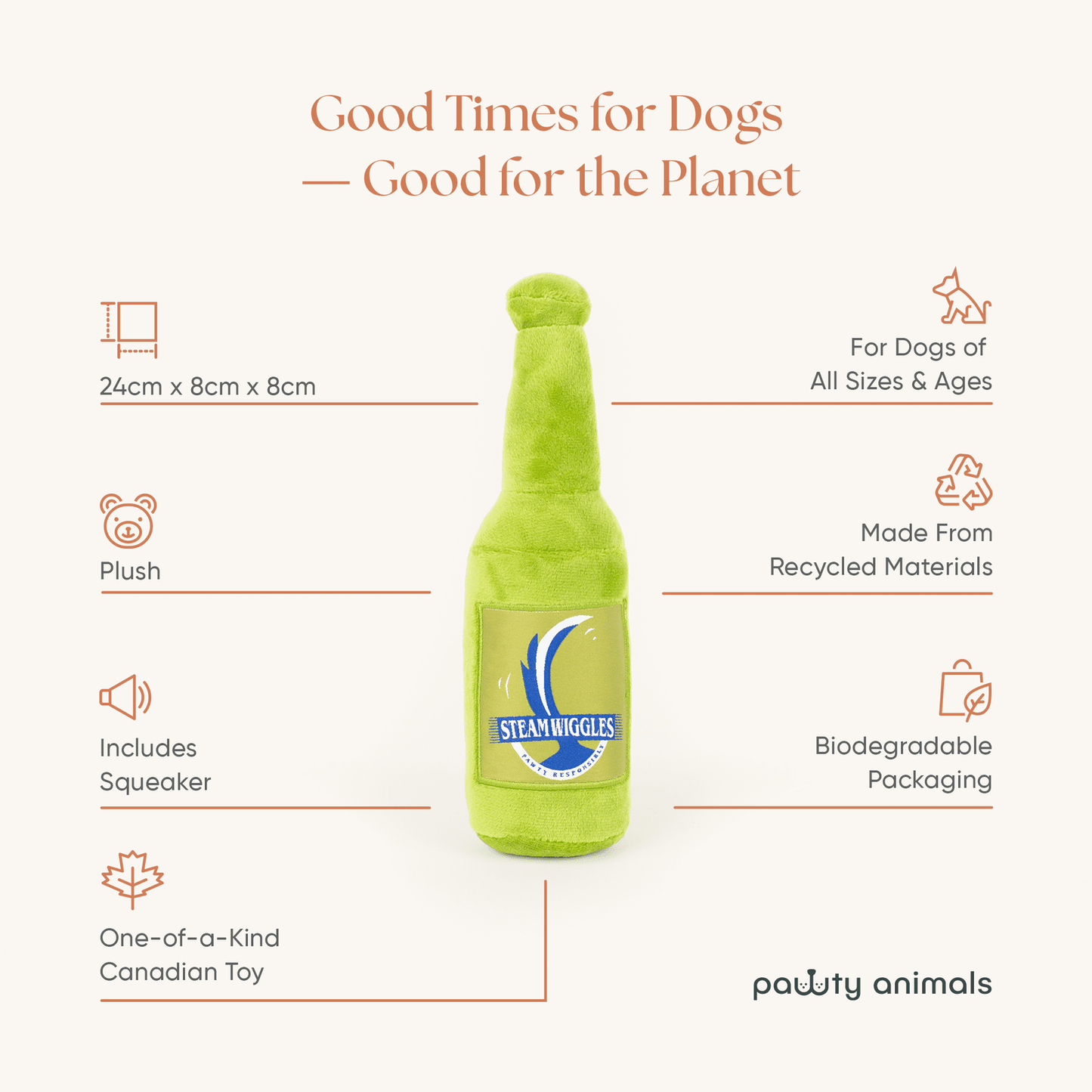 Steam Wiggles Dog Toy