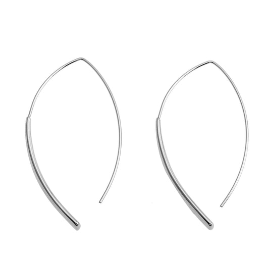 XIMENA Geometric Curves Silver Hoops