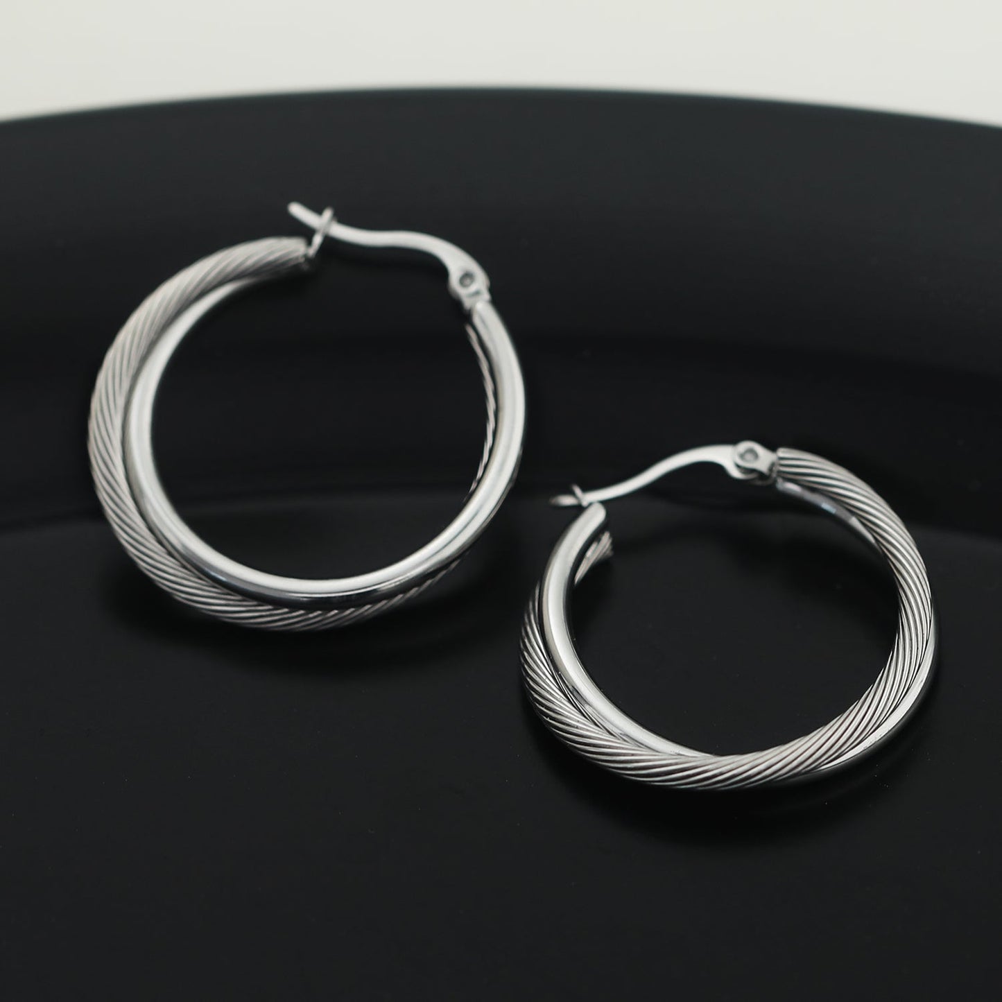 Style SAJAN: Double Hoop Silver Earrings