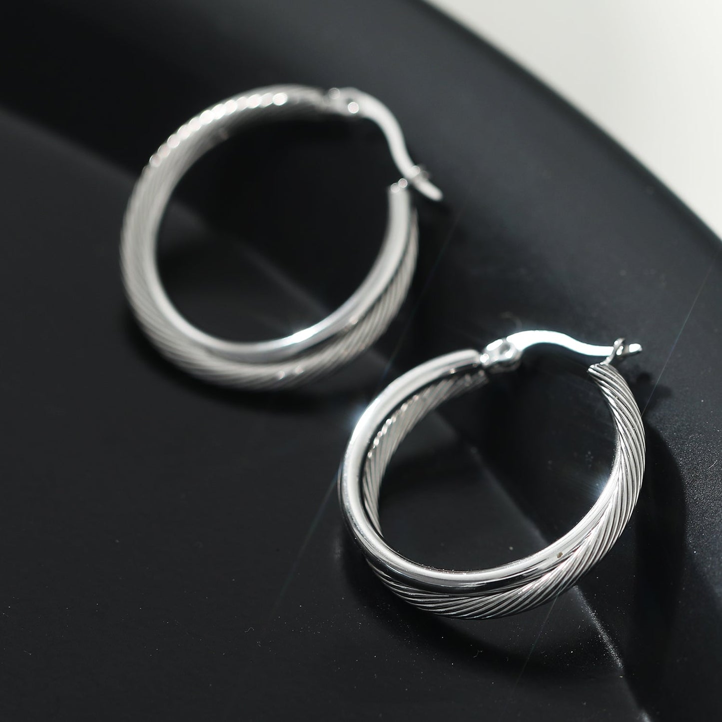 Style SAJAN: Double Hoop Silver Earrings